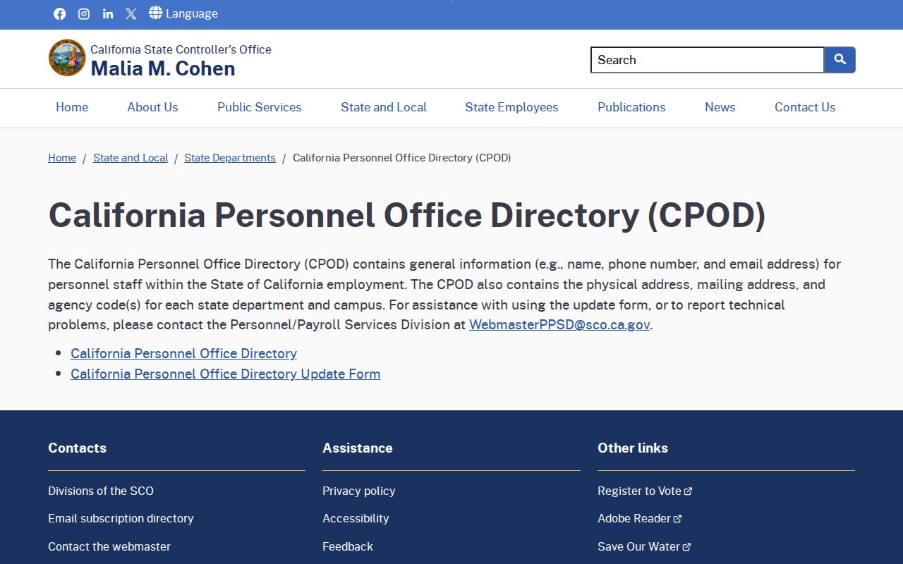 Sunnyvale people directories source for California personnel offices