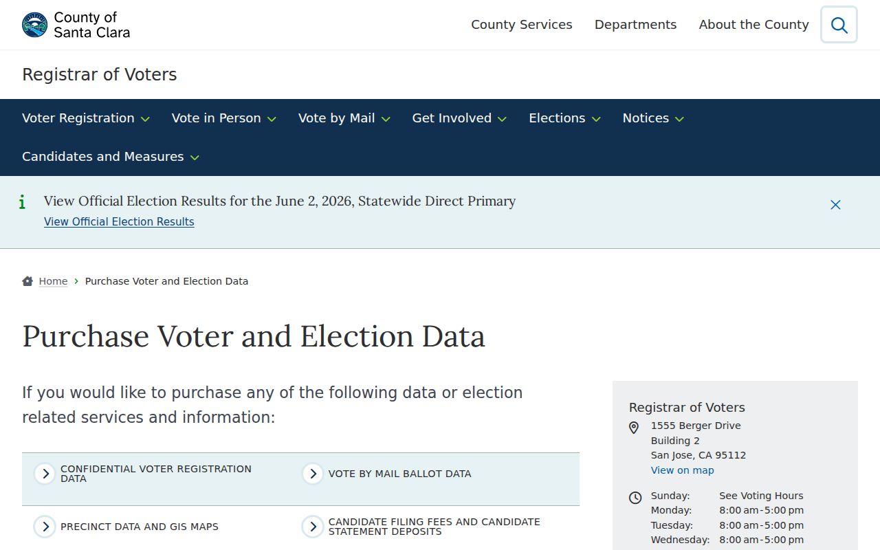 Sunnyvale voter records purchase rules from Santa Clara County